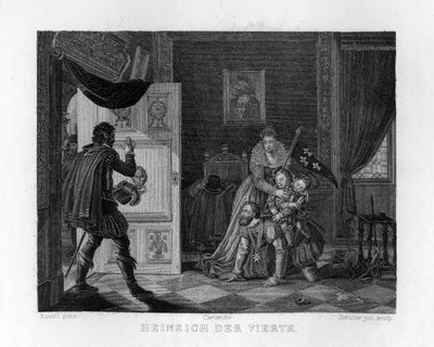 Heinrich IV. und seine Kinder, ca. 1833 von Edouard Schuler