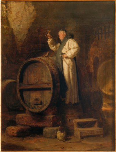 Die Weinprobe im Keller von Eduard von Grutzner