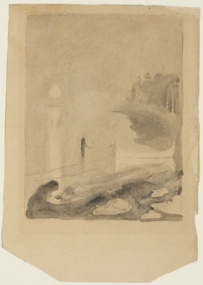Ein Boot an einem Pier festgebunden von Edvard Munch