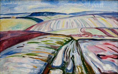 Feld im Schnee von Edvard Munch
