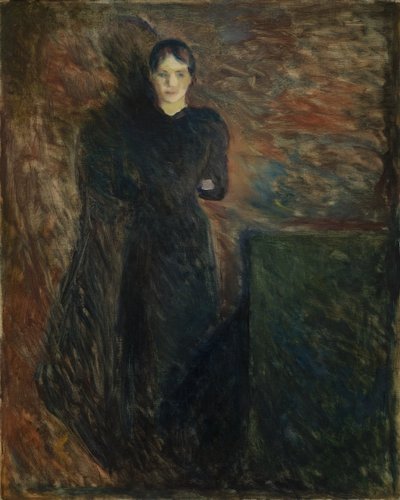 Dame in Schwarz (Olga Buhre) von Edvard Munch