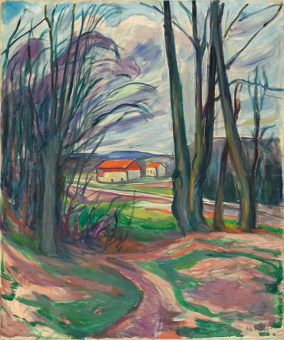 Landschaft in Skøyen, 1920er Jahre von Edvard Munch