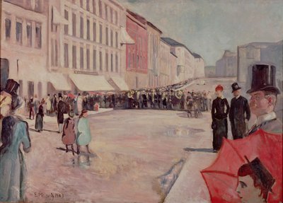 Militärkapelle auf der Karl-Johann-Straße, Oslo von Edvard Munch