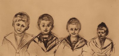 Porträt der vier Knaben Linde von Edvard Munch