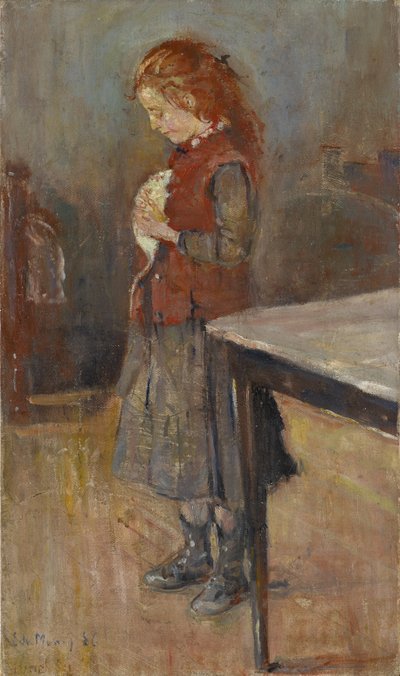 Rothaariges Mädchen mit weißer Ratte, 1886 von Edvard Munch