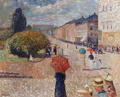 Frühlingstag auf der Karl Johan Straße von Edvard Munch