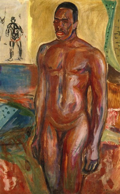 Stehender nackter Afrikaner von Edvard Munch