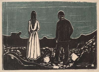 Zwei Menschen, Die Einsamen, 1899 von Edvard Munch