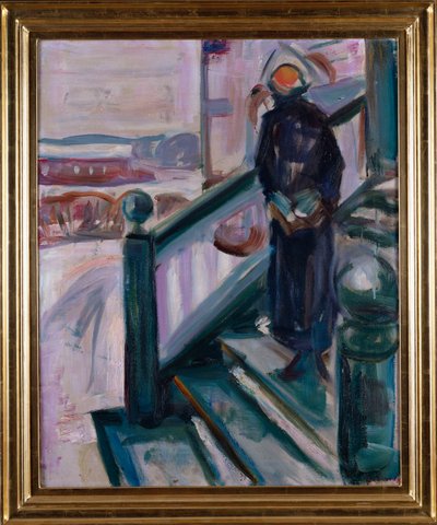 Frau auf der Veranda von Edvard Munch