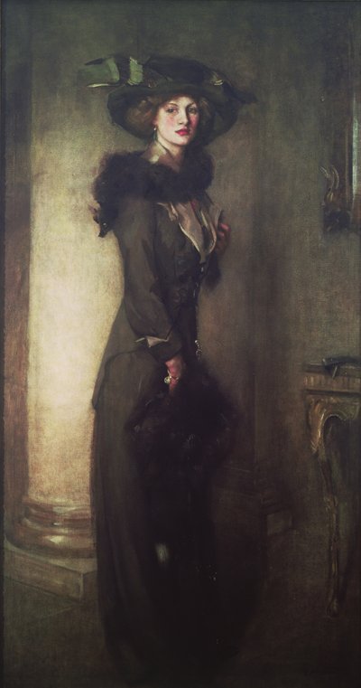 Der Biberhut, ca. 1912 von Edward Arthur Walton