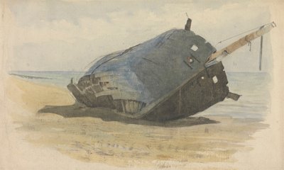 Hulk auf dem Strand gestrandet von Edward Duncan