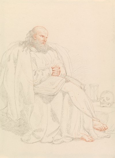 Der heilige Hieronymus beim Meditieren von Edward Francis Burney