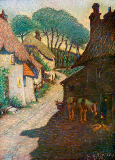 Thurlestone Village, Süd-Devon, 1924-1926 von Edward Frederick Ertz