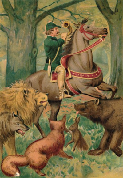 Der Jäger und die Tiere von Edward Henry Wehnert