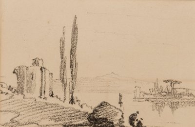 Italienisches Capriccio, ca. 1837 von Edward Lear