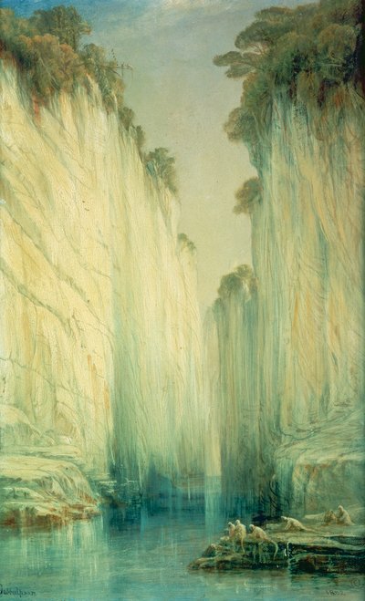 Die Marmorfelsen, Jabalpur, Madhya Pradesh von Edward Lear