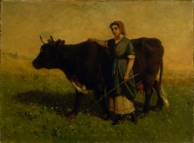 Ohne Titel (Frau geht mit Kuh) von Edward Mitchell Bannister