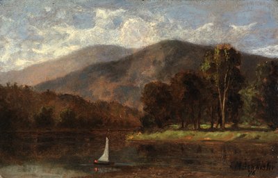 Unbetiteltes Segelboot im Fluss, 1876 von Edward Mitchell Bannister