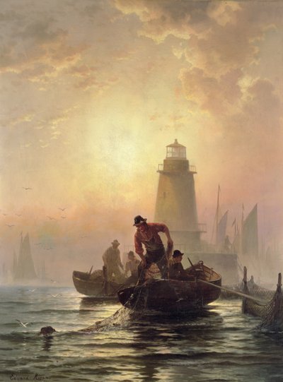 Fischteich, Orient Bay, Long Island von Edward Moran
