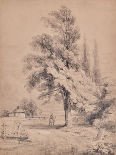 Landschaft mit Baum und Reiter von Edward Pretty