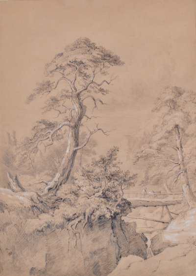 Landschaft mit Holzbrücke von Edward Pretty