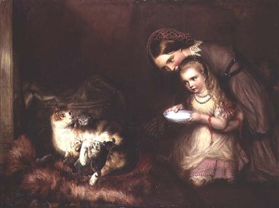 Die Katzen füttern von Edward William John Hopley