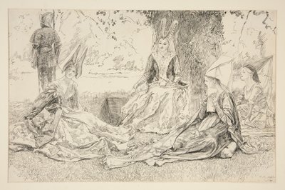 Vor der Prinzessin von Edwin Austin Abbey