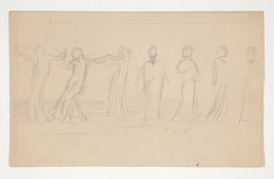 Kompositionsstudie für von Edwin Austin Abbey