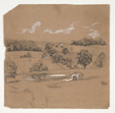 Bauernlandschaft mit Blick auf Weiden von Edwin Austin Abbey