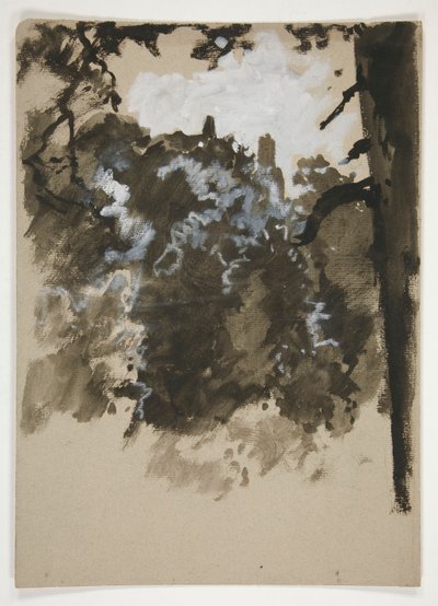 Landschaft mit Baum von Edwin Austin Abbey