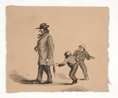 Mann geht mit zwei Jungen von Edwin Austin Abbey
