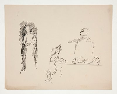 Blatt mit Figurenstudien von Edwin Austin Abbey