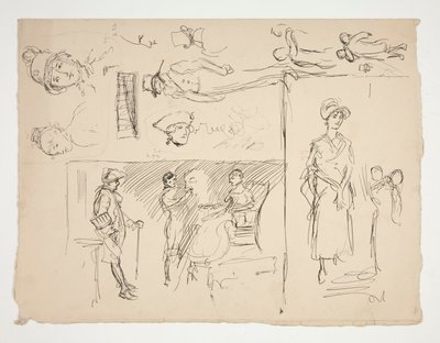 Blatt mit Figurenstudien von Edwin Austin Abbey