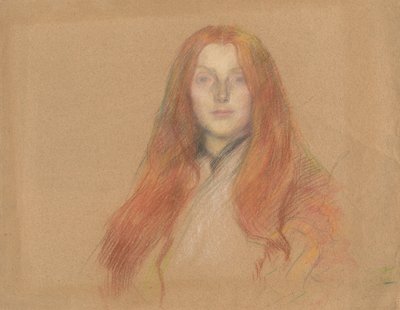 Studie für Kopf von Ophelia von Edwin Austin Abbey