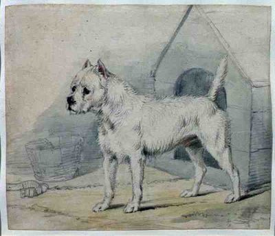Hund vor einer Hundehütte von Edwin Landseer