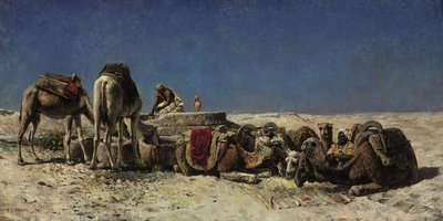 Kamele neben einer Zisterne von Edwin Lord Weeks