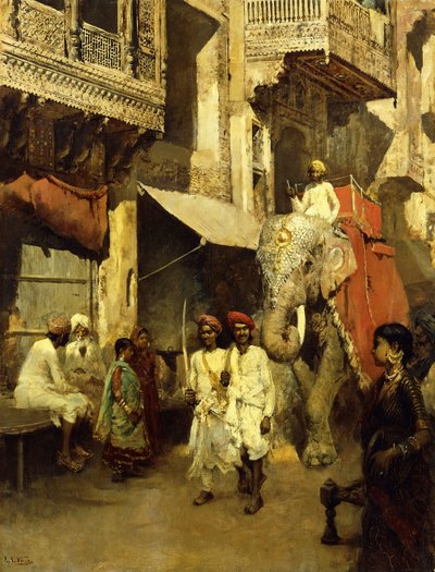 Spaziergang auf einer indischen Straße von Edwin Lord Weeks