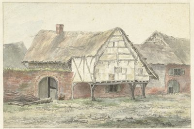 Bauernhof mit einer Mauer von Egbert van Drielst