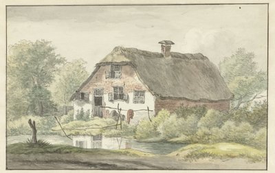 Bauernhof mit Strohdach von Egbert van Drielst
