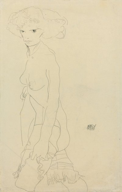 Weiblicher Akt; Mädchenakt, 1911 von Egon Schiele