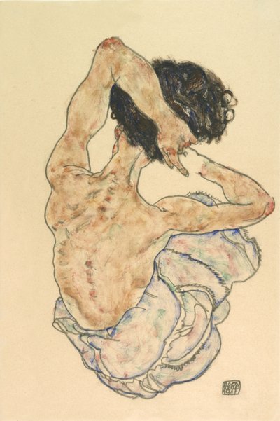 Weiblicher Rückenakt, 1917 von Egon Schiele