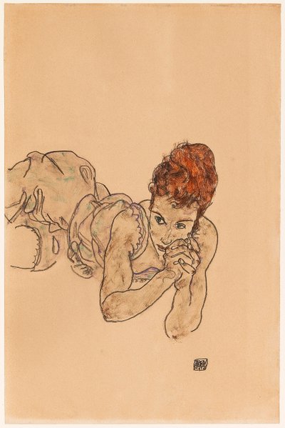 Liegende Frau, 1917 von Egon Schiele