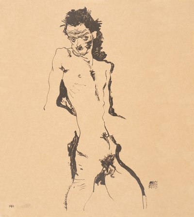 Männlicher Akt Selbstporträt, 1912 von Egon Schiele