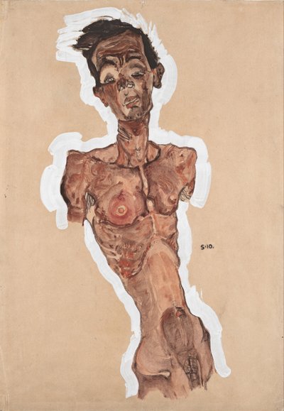 Nacktes Selbstporträt von Egon Schiele