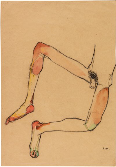 Nackter männlicher Bauch, 1910 von Egon Schiele