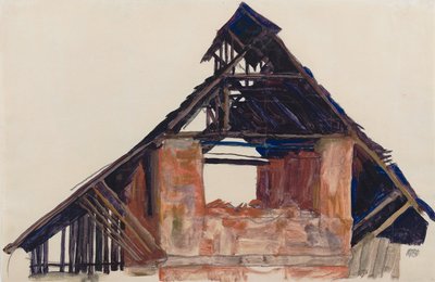 Altes Giebelhaus, 1913 von Egon Schiele