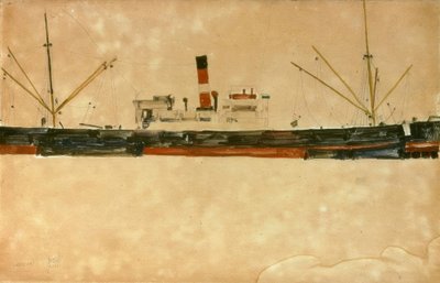 Schiffe im Hafen von Triest von Egon Schiele