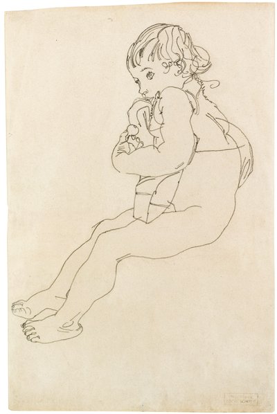 Sitzendes Kind, 1916 von Egon Schiele