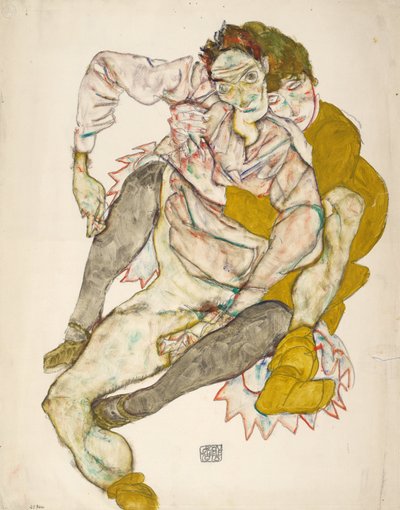 Sitzendes Paar von Egon Schiele