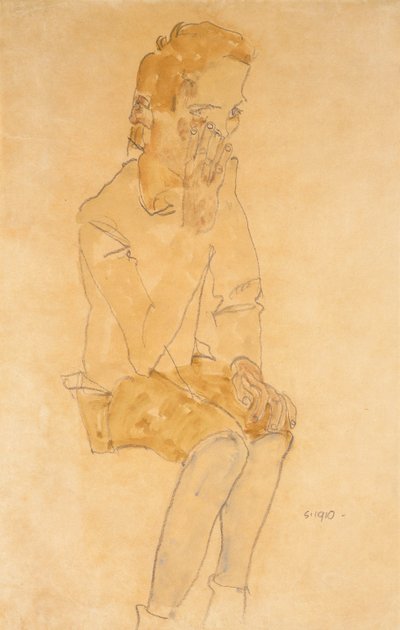 Sitzender Junge, 1910 von Egon Schiele